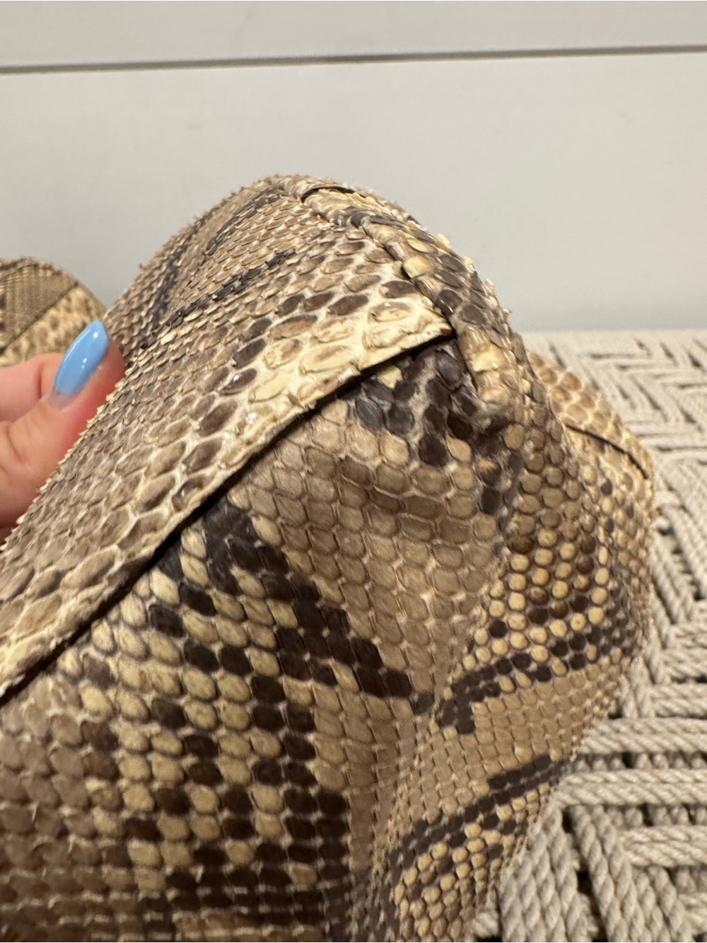 Prada brown python snakeskin Logo Sacca Hobo tote bag - Picture 14 of 16